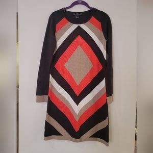 Jessica Howard Grey Multi-Colored Sweater Dress Long Sleeve Size S